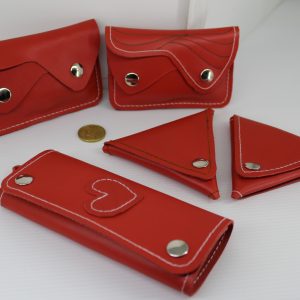 Set accesorios De Cuero Rojo Cereza