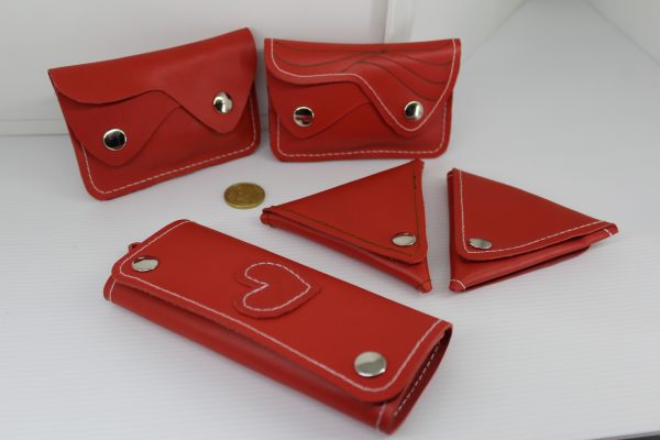 Set accesorios De Cuero Rojo Cereza
